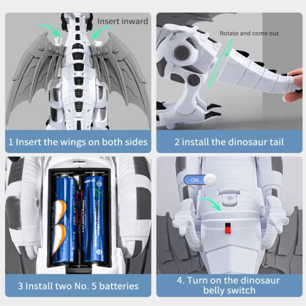 H1c4fed774ed649e4a9989df432df722a8.webp Children Dinosaurs Electric Toy Kids Educational Interactive Cool Lighting Dinosaur Animals Robot Toys For Boy - AliExpress 26