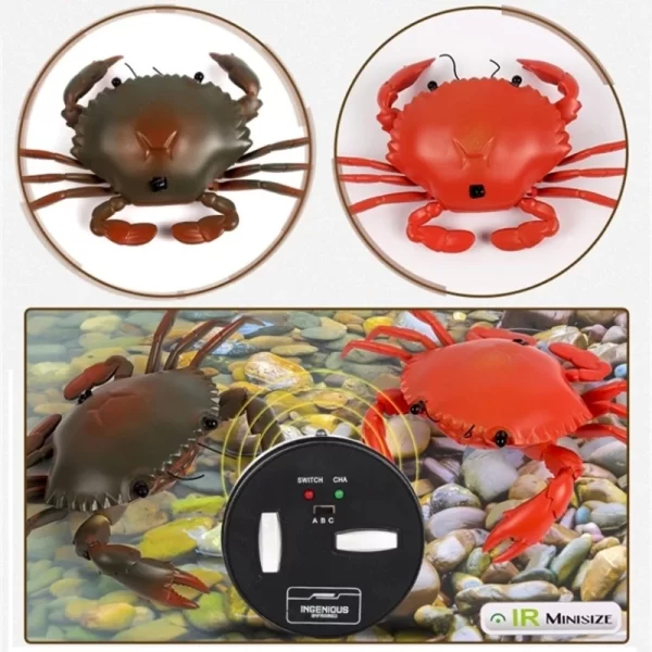 H8401c487c8854a2f91aca17c2ed6f3b8H.webp Smart Intelligent RC Robot crab With eye flash light simulation sound crab Model high simulation crab design classic crab - AliExpress 26