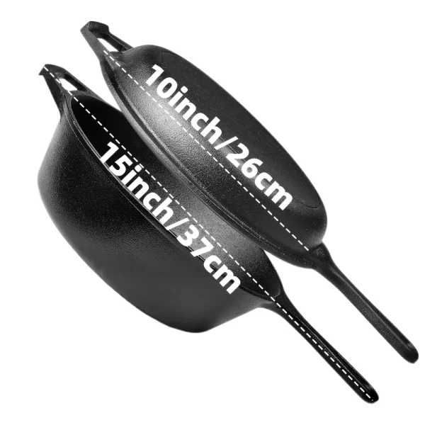 S563d710537204220bdb31e3313e2129bT.webp 3PCS Cast Iron Skillet Set (6/8/10 Inch) Pre-Seasoned, Heavy-Duty Pans for Oven, Grill and Campfire, Even Heat, Non-Stick Surface