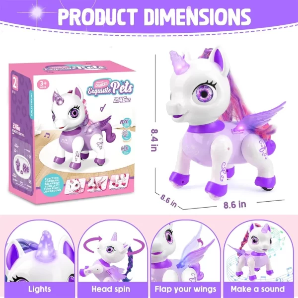 S8c746bc520f545939d98732be2b1dd25T.webp Unicorn Toys for Girls, Remote Control Robot Toys, Dancing Pets, Robot Toys for Kids, Toddler Perfect Birthday Christmas Gifts - AliExpress 26
