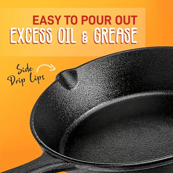 Sc41b29f697594b4a88b945dea7595a5e3.webp 3PCS Cast Iron Skillet Set (6/8/10 Inch) Pre-Seasoned, Heavy-Duty Pans for Oven, Grill and Campfire, Even Heat, Non-Stick Surface